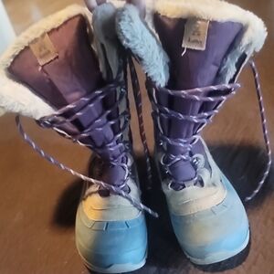 Purple and Grey Winter Boots